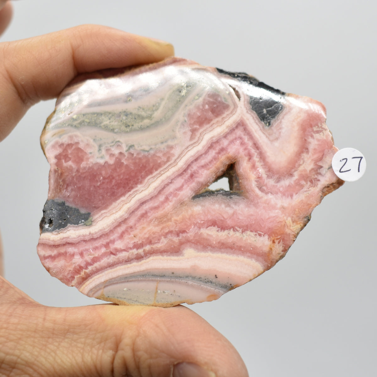 Raw Rhodochrosite Slab Slice Specimen from Argentina - 99 grams #27