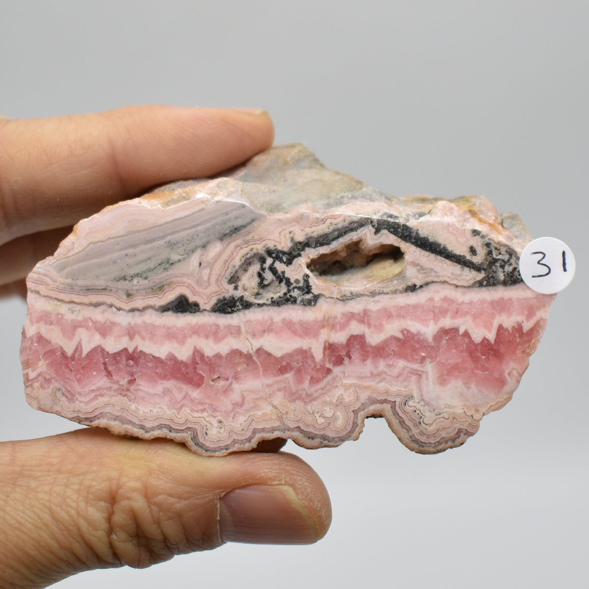 Raw Rhodochrosite Slab Slice Specimen from Argentina - 91 grams #31