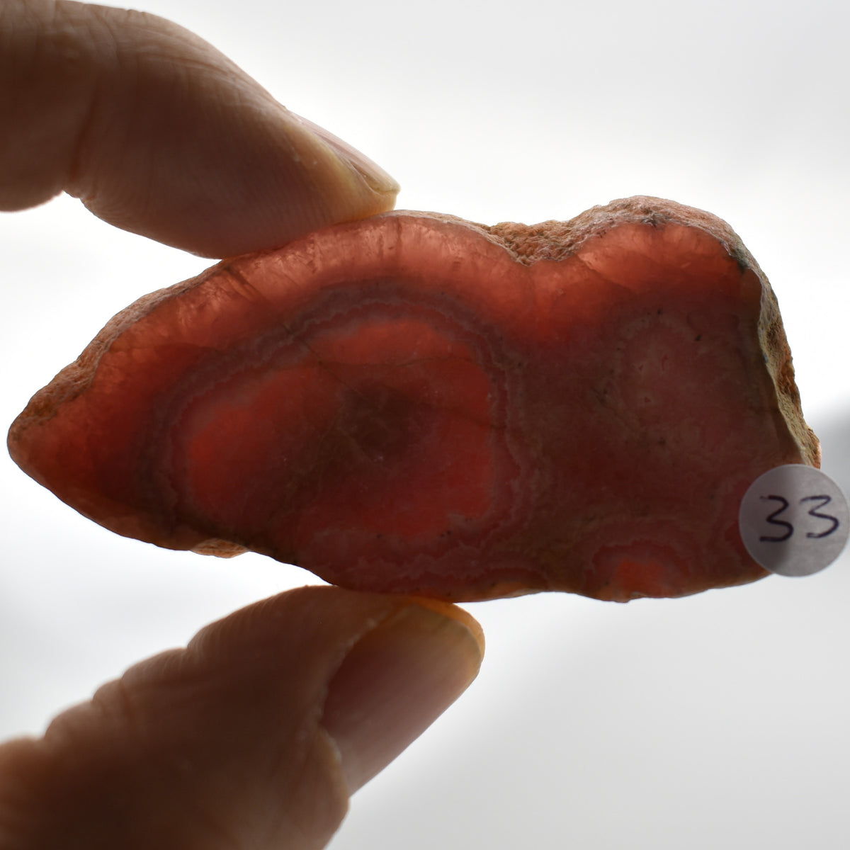 Raw Rhodochrosite Slab Slice Specimen from Argentina - 23 grams #33