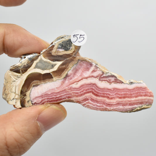 Raw Rhodochrosite Slab Slice Specimen from Argentina - 50 grams #55
