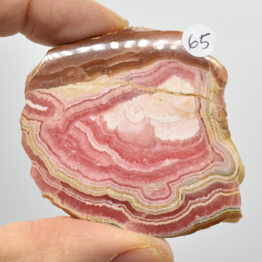 Raw Rhodochrosite Slab Slice Specimen from Argentina - 45 grams #65