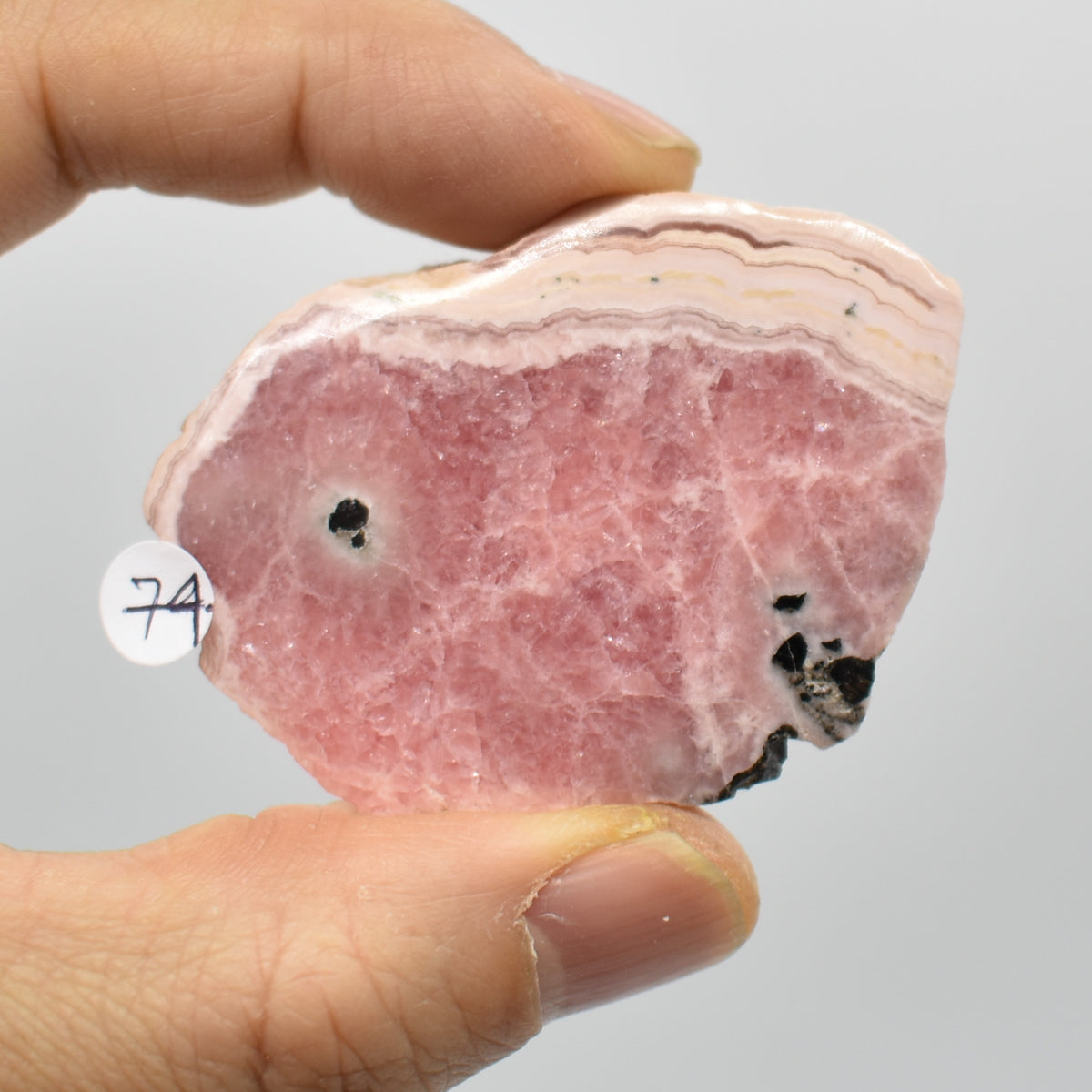 Raw Rhodochrosite Slab Slice Specimen from Argentina - 37 grams #74