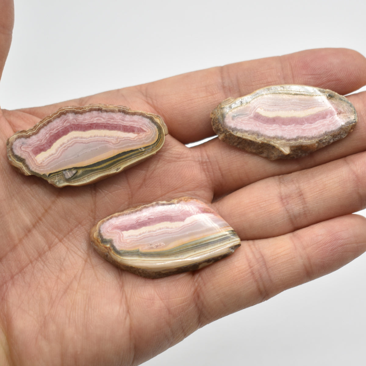 Rhodochrosite Slices from Argentina - 3 Count - 34 grams