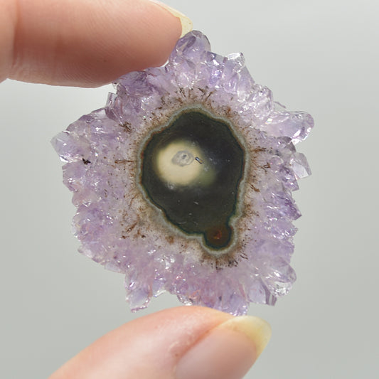 Amethyst Crystal Stalactite Slices from Brazil - 3.9cm x 3.4cm x 0.4cm #02