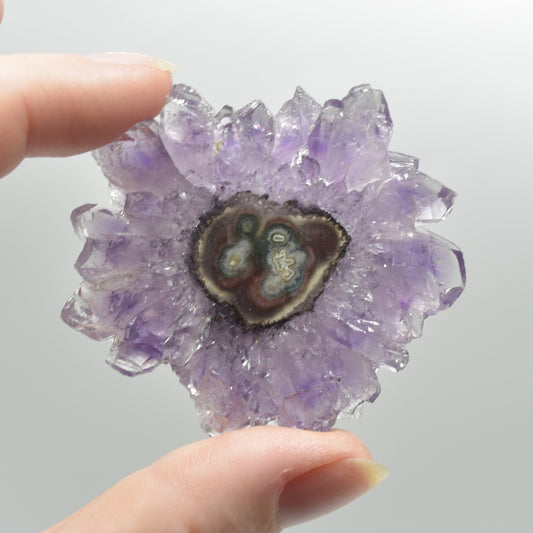 Amethyst Crystal Stalactite Slice from Brazil - 5.3cm x 4.8cm x 0.55cm