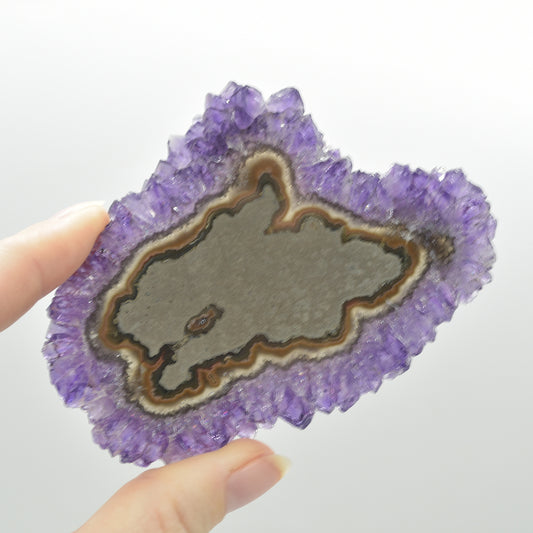 Amethyst Crystal Stalactite Slice from Brazil - 9.4cm x 6.7cm x 0.4cm