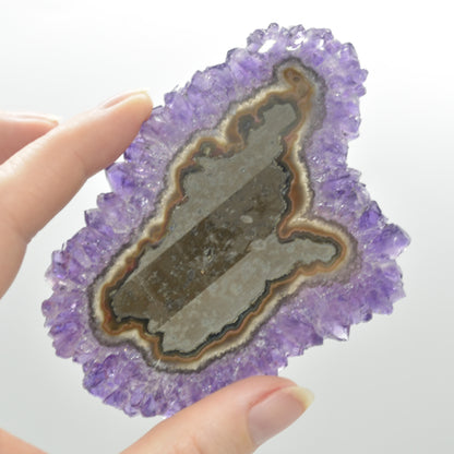 Amethyst Crystal Stalactite Slice from Brazil - 9.4cm x 6.7cm x 0.4cm