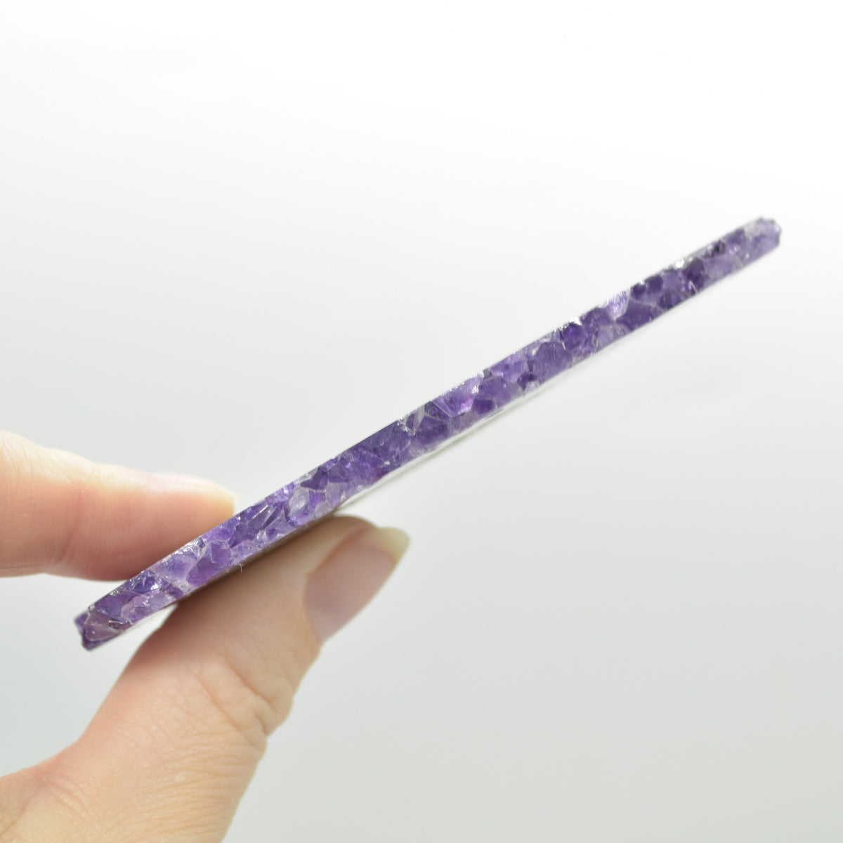 Amethyst Crystal Stalactite Slice from Brazil - 9.4cm x 6.7cm x 0.4cm