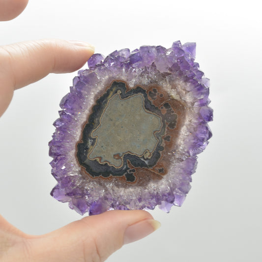 Amethyst Crystal Stalactite Slice from Brazil - 8cm x 5.7cm x 0.5cm