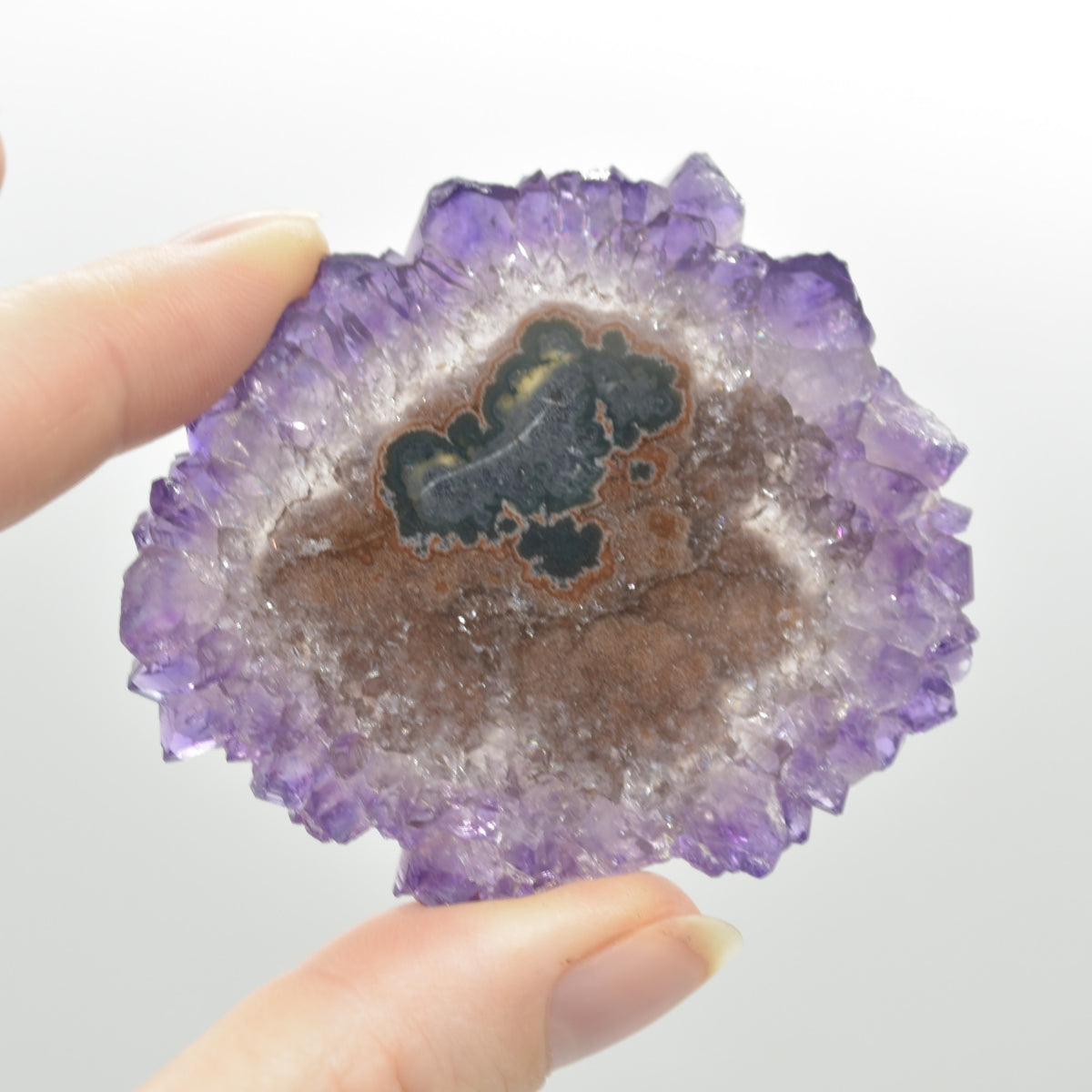 Amethyst Crystal Stalactite Slice from Brazil - 6cm x 5.2cm x 0.5cm