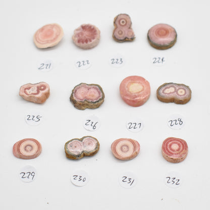 Rhodochrosite Stalactite Slices from Argentina - Lot 2 - 12 options