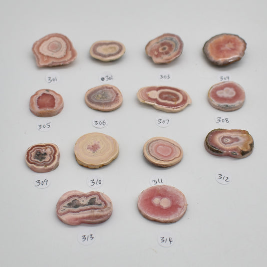 Rhodochrosite Stalactite Slices from Argentina - Lot 3 - 14 options