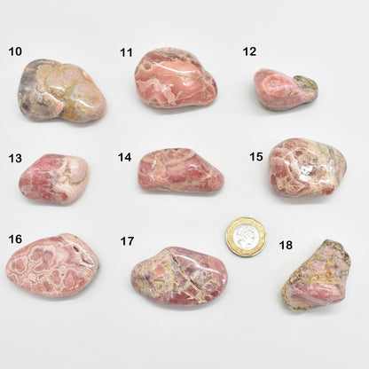Rhodochrosite Crystal Tumble Stones from Argentina - 1 Count - 9 Choices #Lot 03