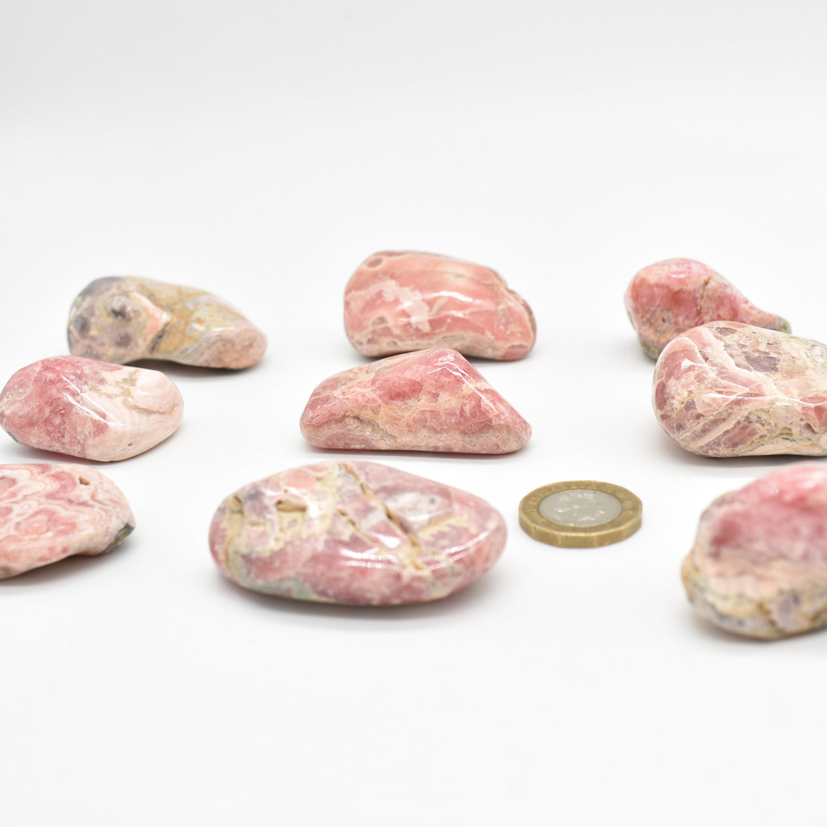 Rhodochrosite Crystal Tumble Stones from Argentina - 1 Count - 9 Choices #Lot 03