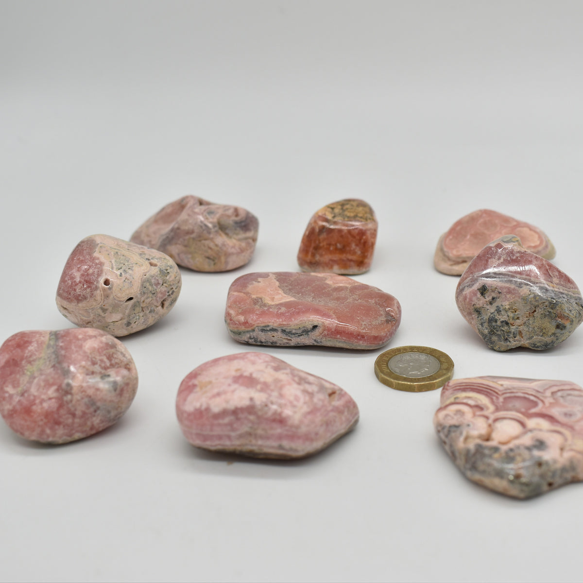 Rhodochrosite Crystal Tumble Stones from Argentina - 1 Count - 9 Choices #Lot 04