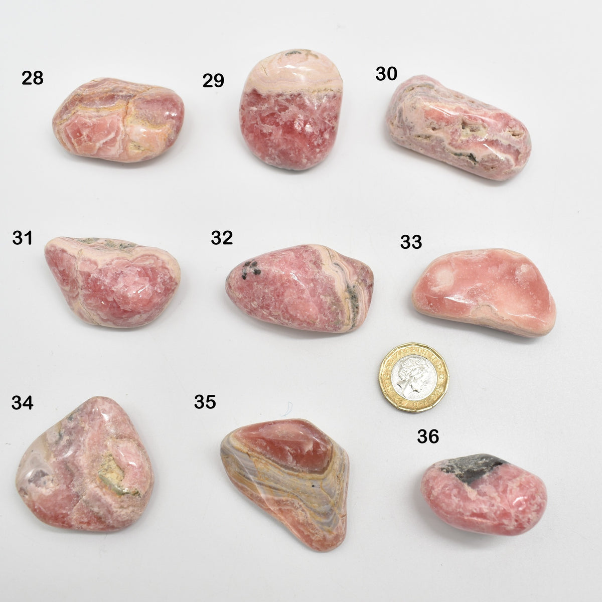 Rhodochrosite Crystal Tumble Stones from Argentina - 1 Count - 9 Choices #Lot 05