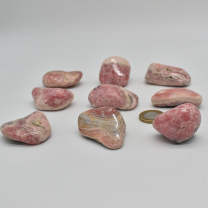 Rhodochrosite Crystal Tumble Stones from Argentina - 1 Count - 9 Choices #Lot 05