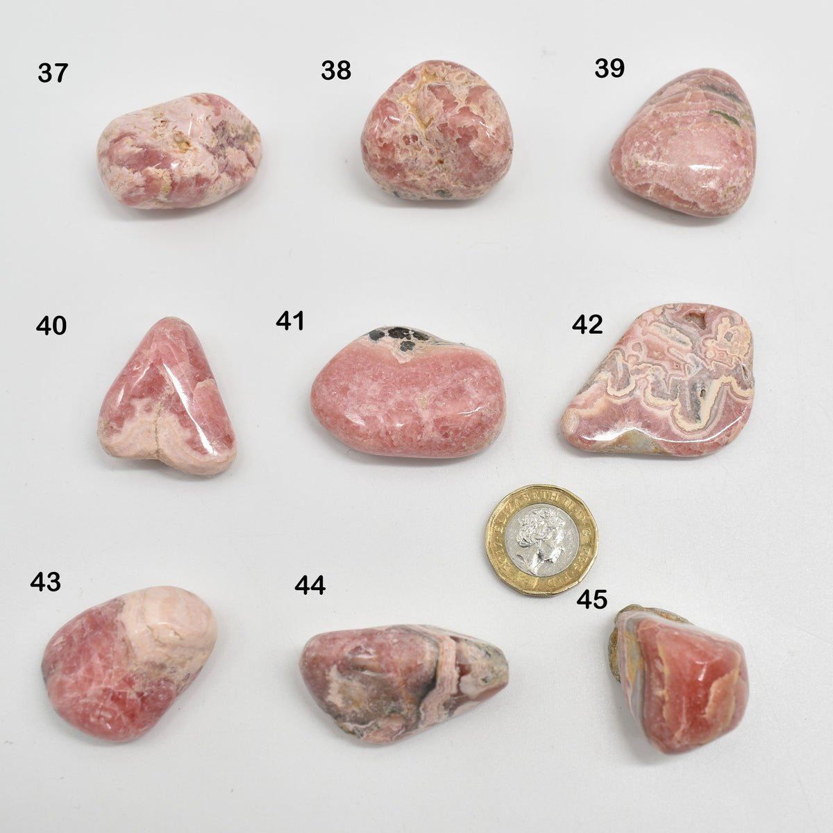 Rhodochrosite Crystal Tumble Stones from Argentina - 1 Count - 9 Choices #Lot 06