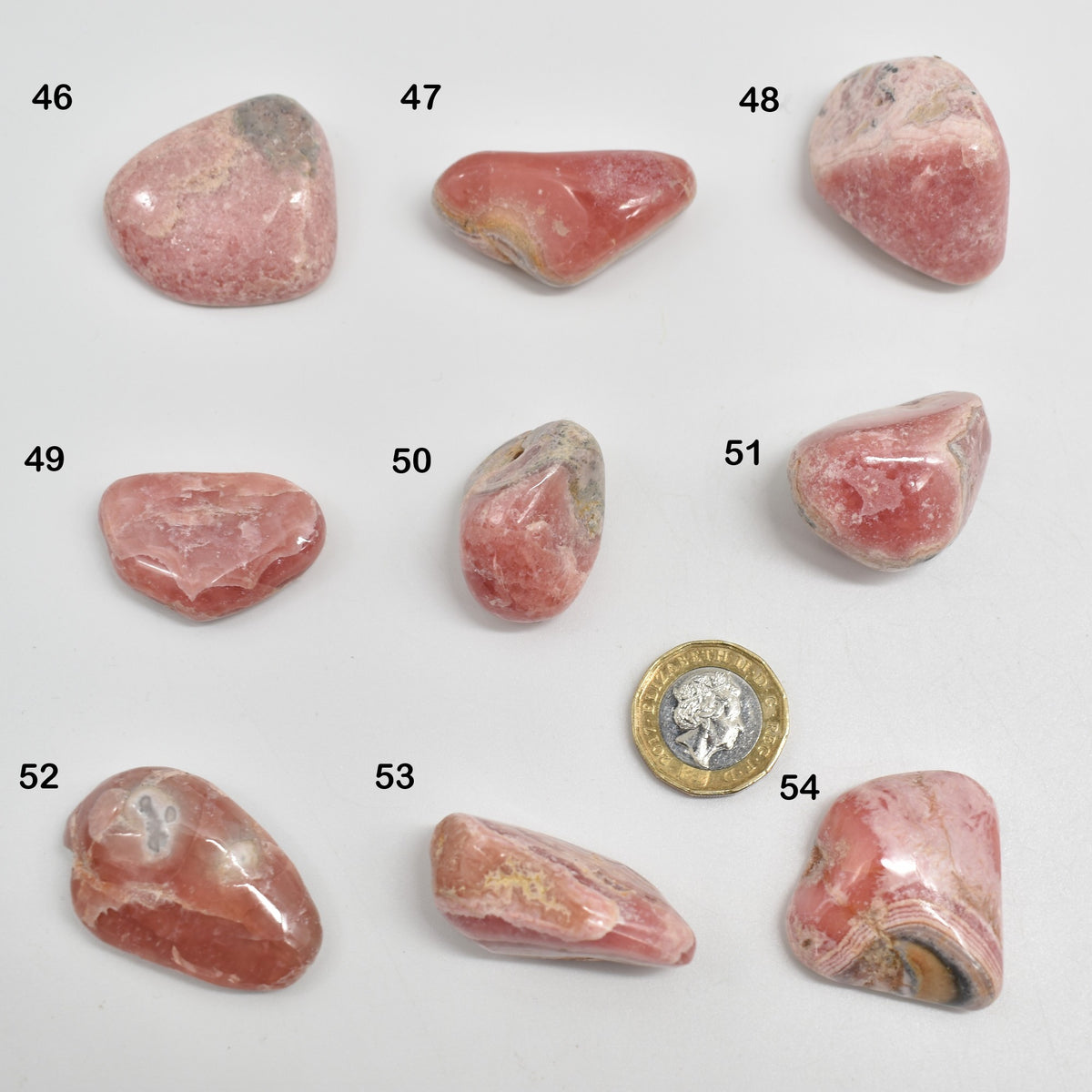 Rhodochrosite Crystal Tumble Stones from Argentina - 1 Count - 9 Choices #Lot 07
