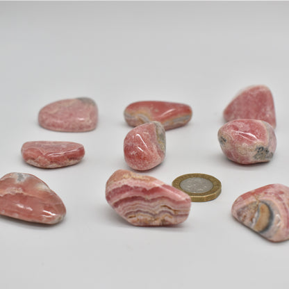 Rhodochrosite Crystal Tumble Stones from Argentina - 1 Count - 9 Choices #Lot 07