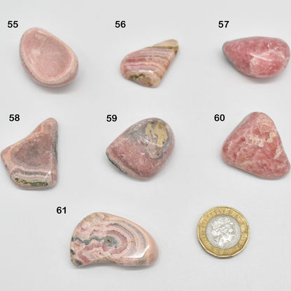 Rhodochrosite Crystal Tumble Stones from Argentina - 1 Count - 7 Choices #Lot 08