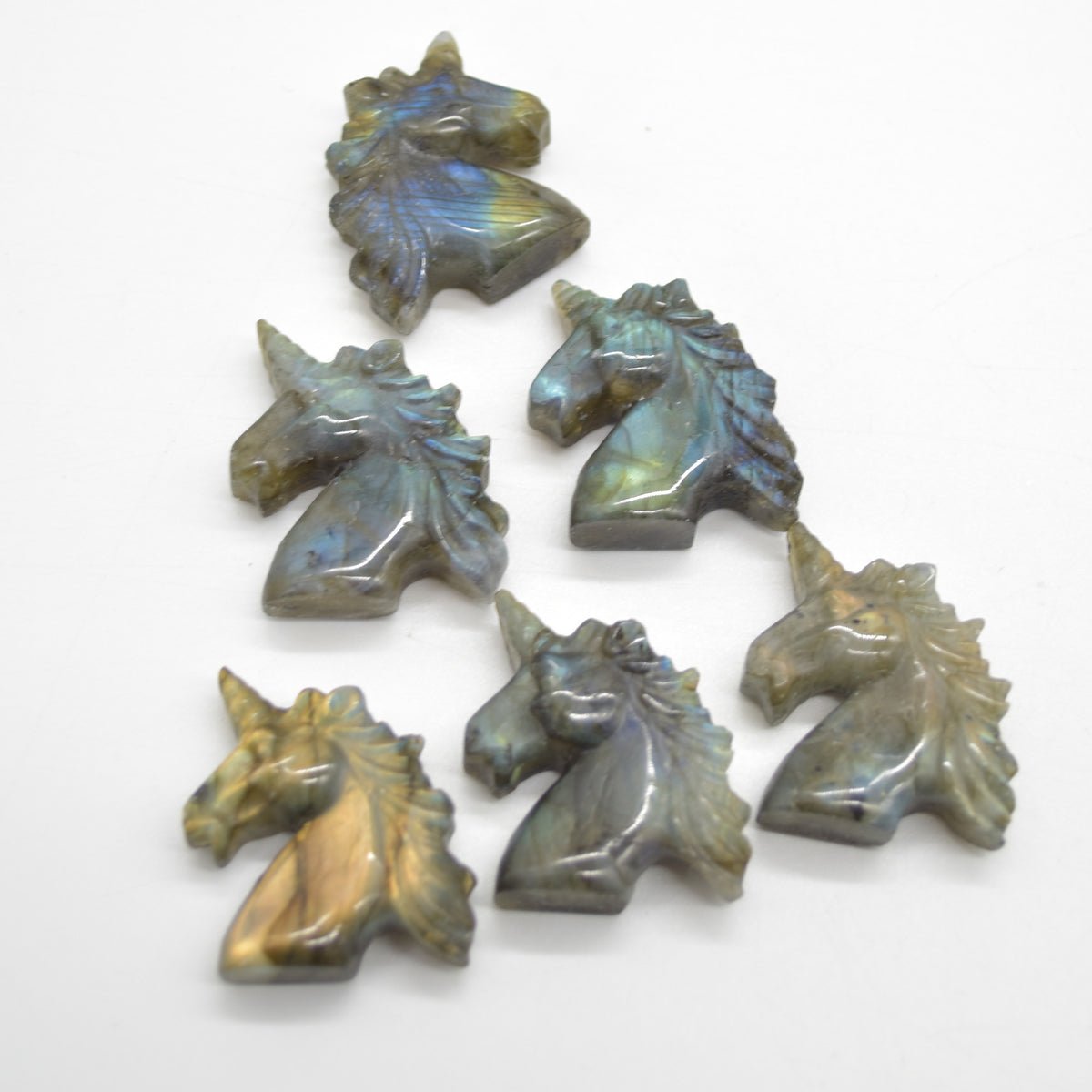 Labradorite Carved Small Unicorn Head - 3cm - 1 Count