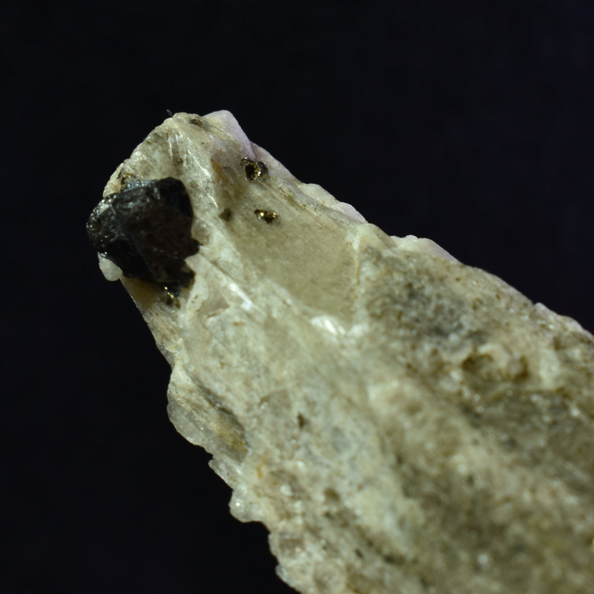 Danburite (with Pyrite and Sphalerite) UV Reactive Crystal Raw Point Specimen from Mexico - 34 grams - #03
