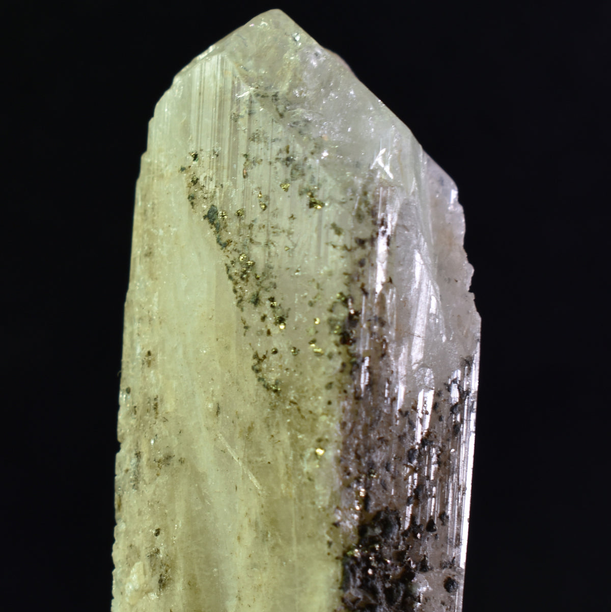 Danburite (with Pyrite) UV Reactive Crystal Raw Point Specimen from Mexico - 19 grams - #07