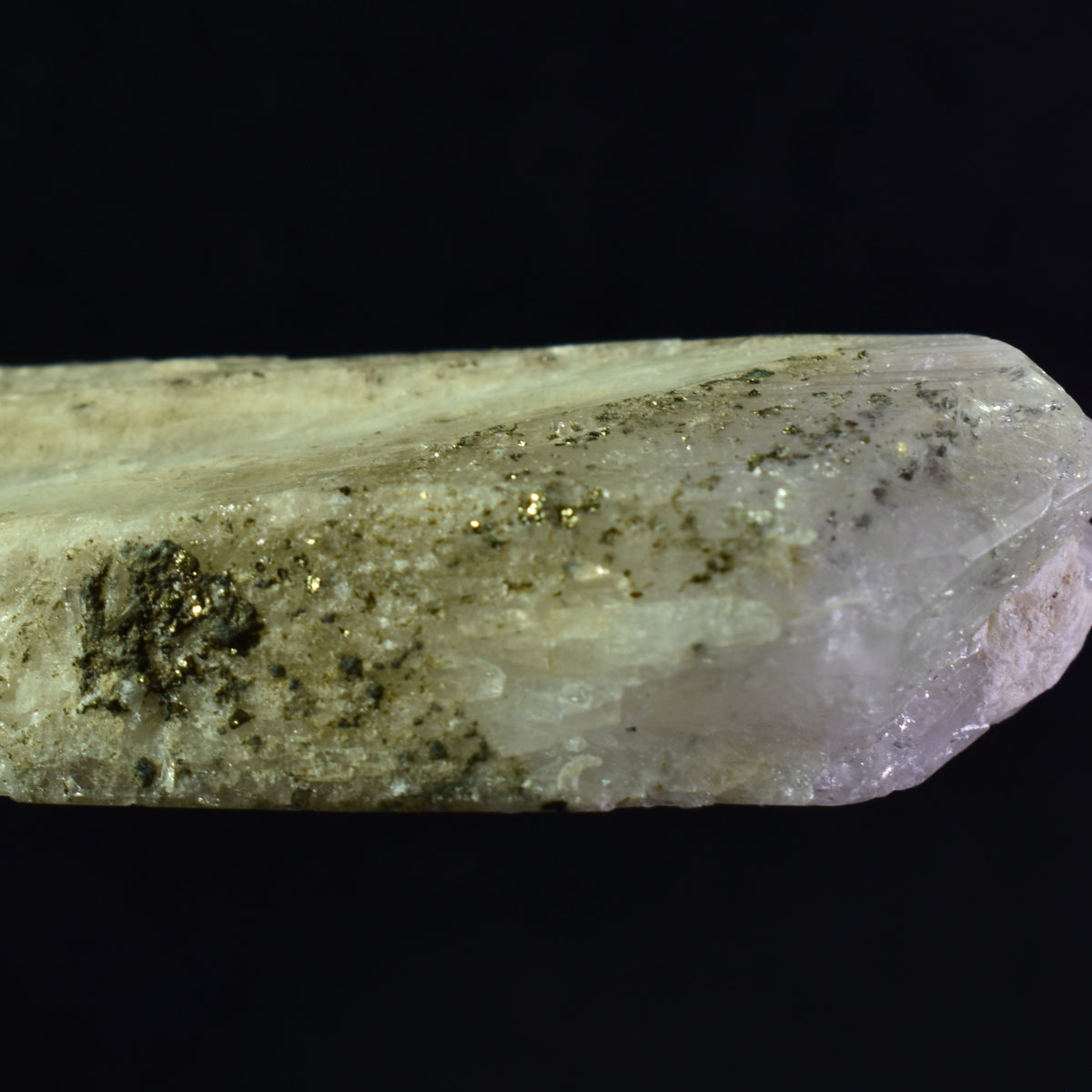 Danburite (with Pyrite) UV Reactive Crystal Raw Point Specimen from Mexico - 19 grams - #07