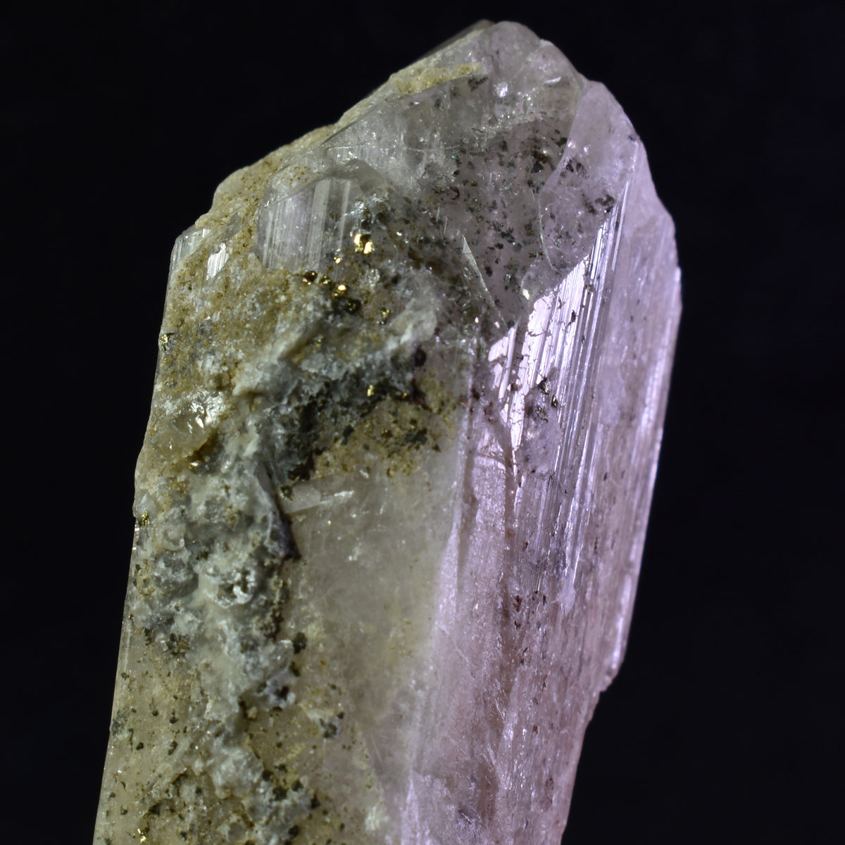 Danburite (with Pyrite and Calcite) UV Reactive Crystal Raw Point Specimen from Mexico - 42 grams - #14