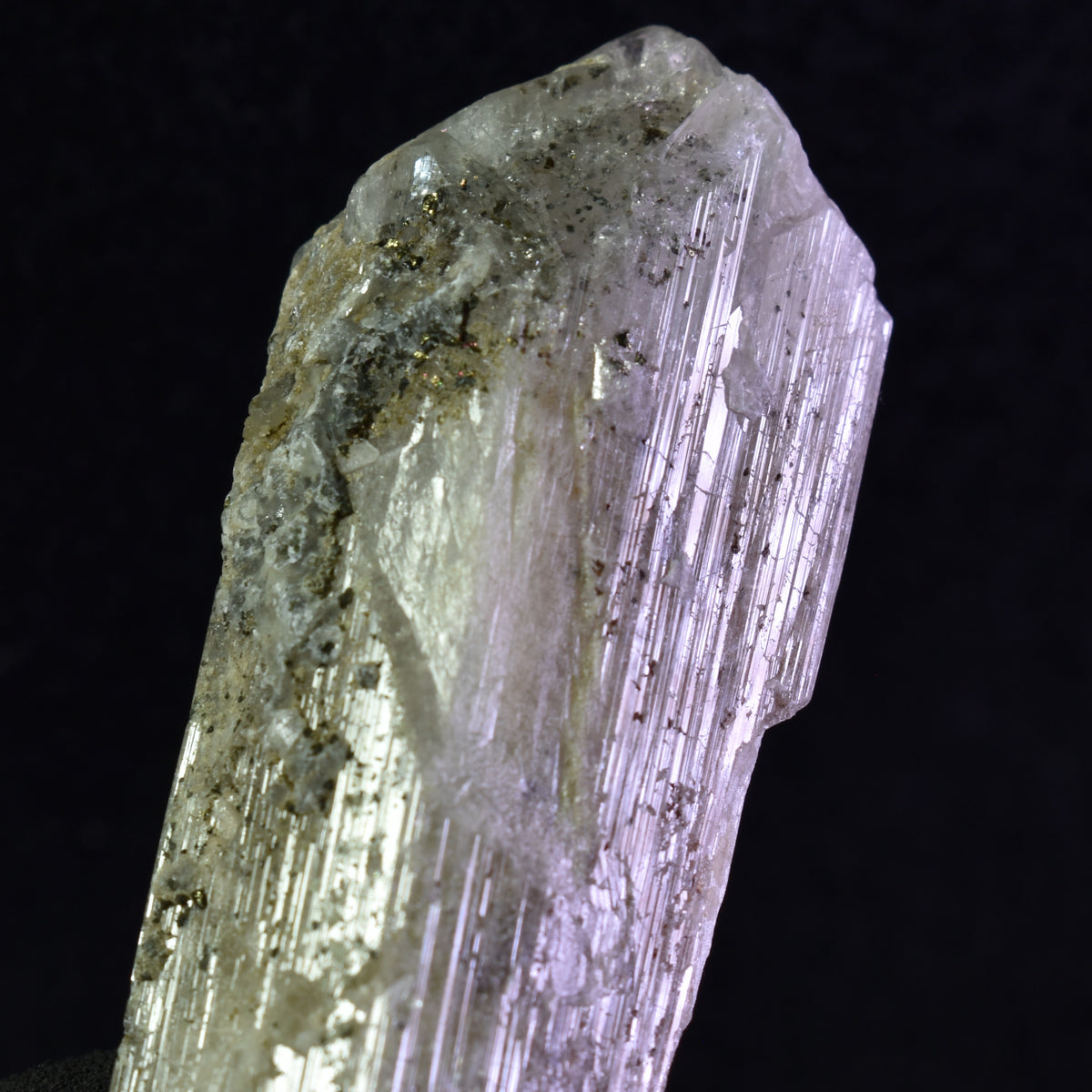 Danburite (with Pyrite and Calcite) UV Reactive Crystal Raw Point Specimen from Mexico - 42 grams - #14