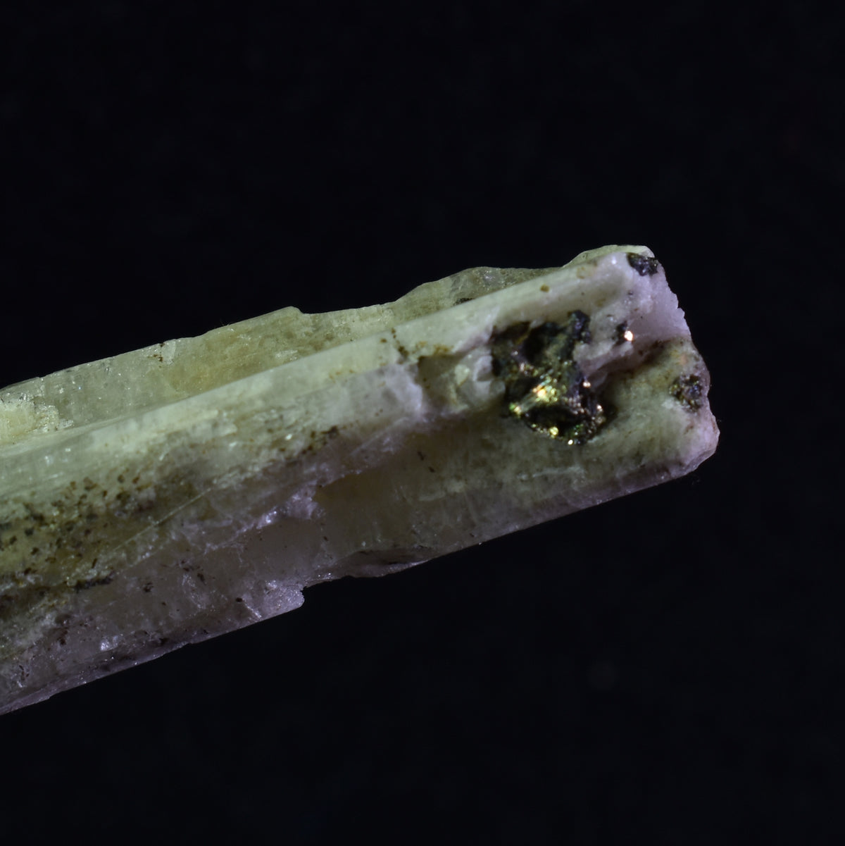 Danburite (with Chalcoyrite) UV Reactive Crystal Raw Point Specimen from Mexico - 24 grams - #15