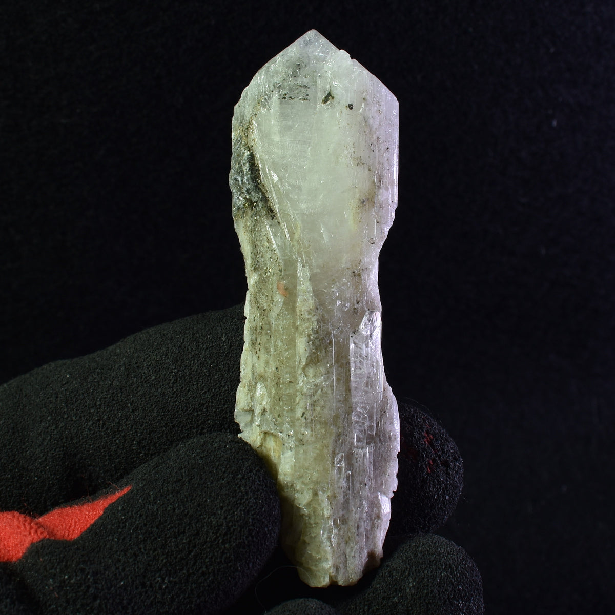 Danburite (with Pyrite and Calcite) UV Reactive Crystal Raw Point Specimen from Mexico - 31 grams - #16