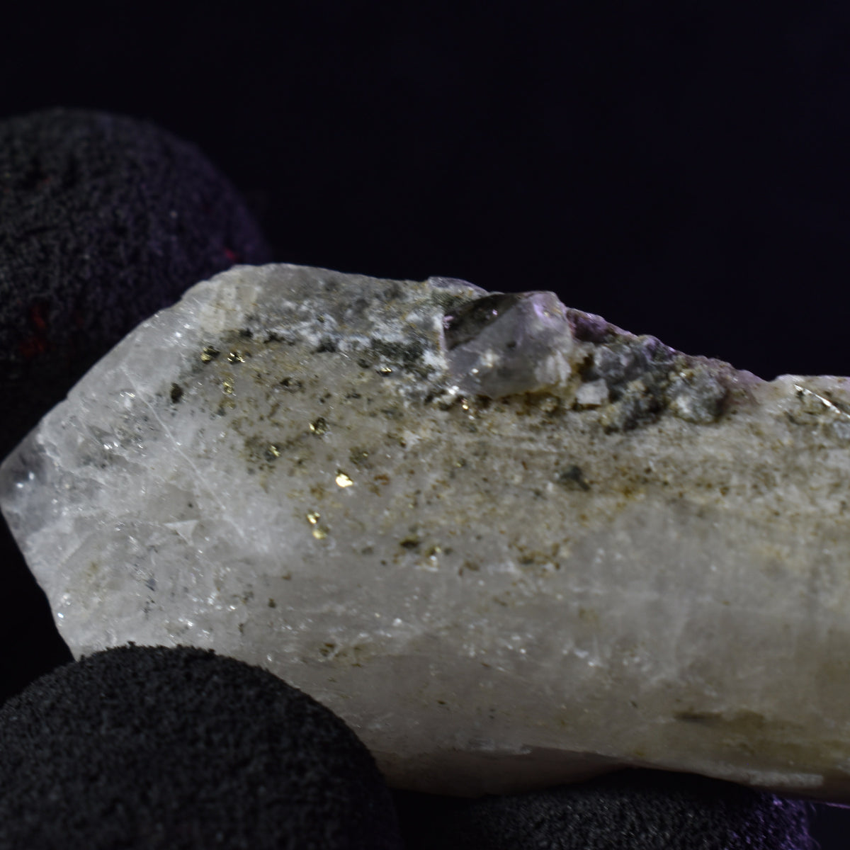 Danburite (with Pyrite and Calcite) UV Reactive Crystal Raw Point Specimen from Mexico - 31 grams - #16