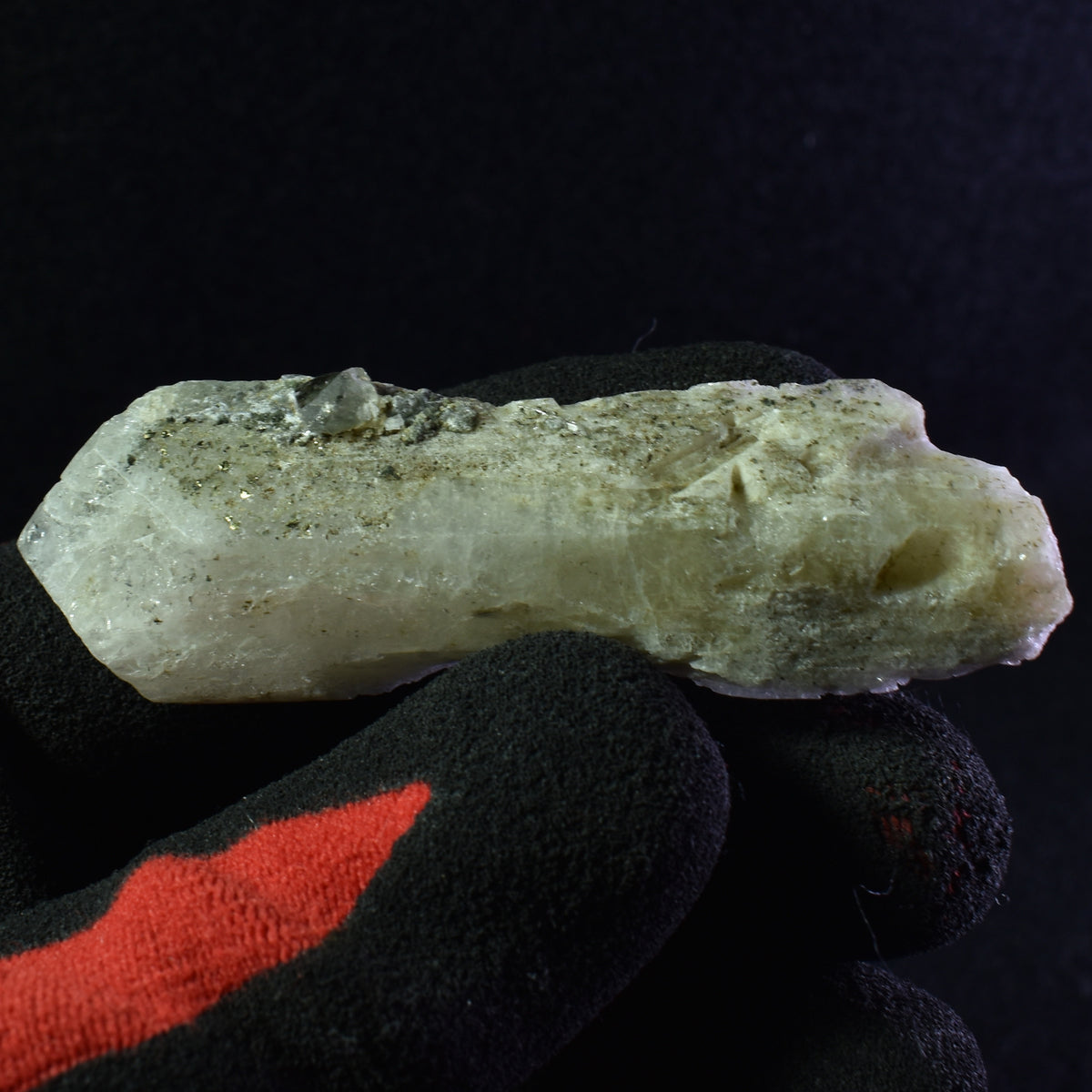 Danburite (with Pyrite and Calcite) UV Reactive Crystal Raw Point Specimen from Mexico - 31 grams - #16