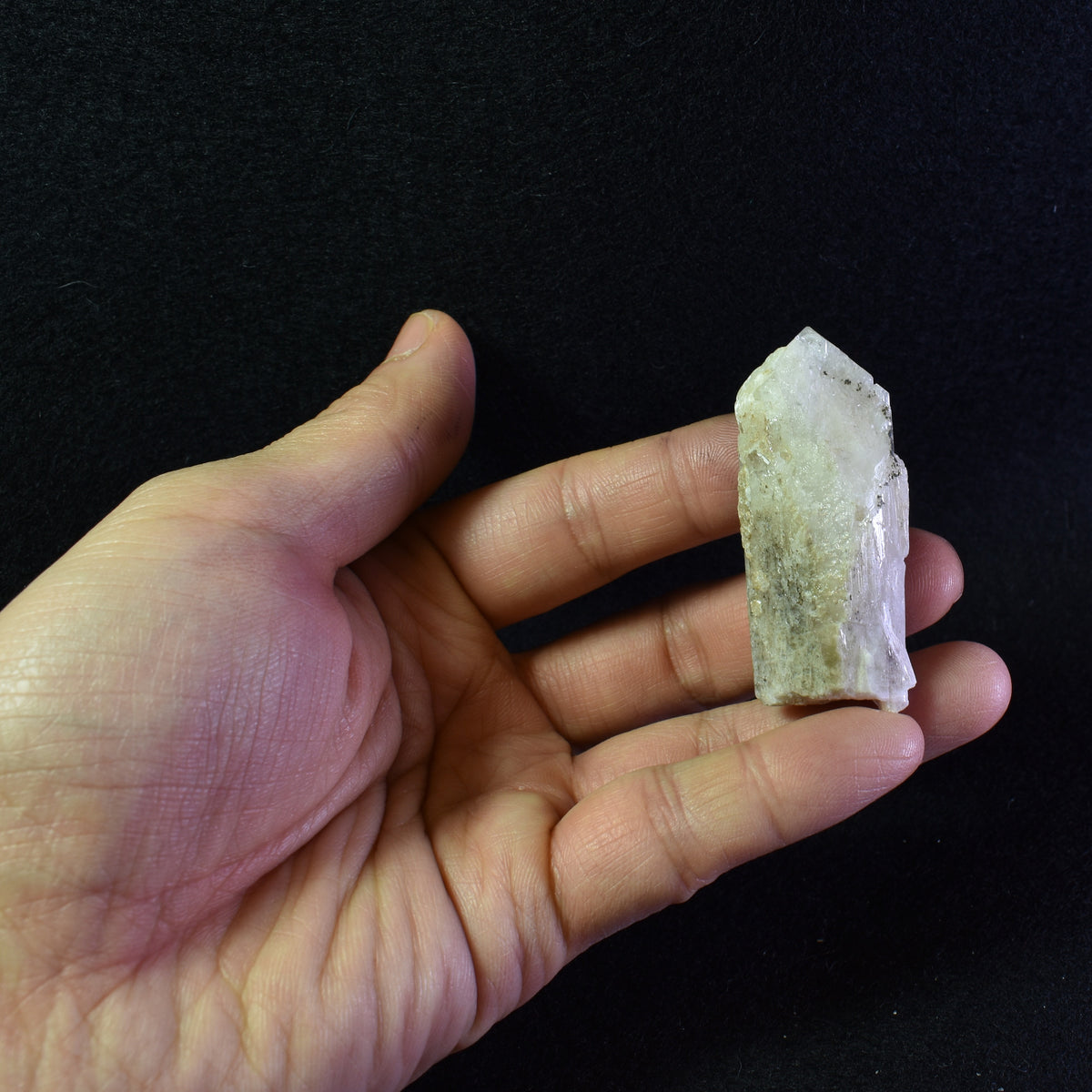 Danburite (with Pyrite and Calcite) UV Reactive Crystal Raw Point Specimen from Mexico - 32 grams - #25