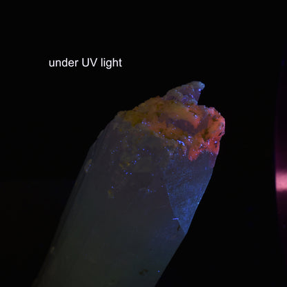 Danburite (with Calcite) UV Reactive Crystal Raw Point Specimen from Mexico - 58 grams - #30
