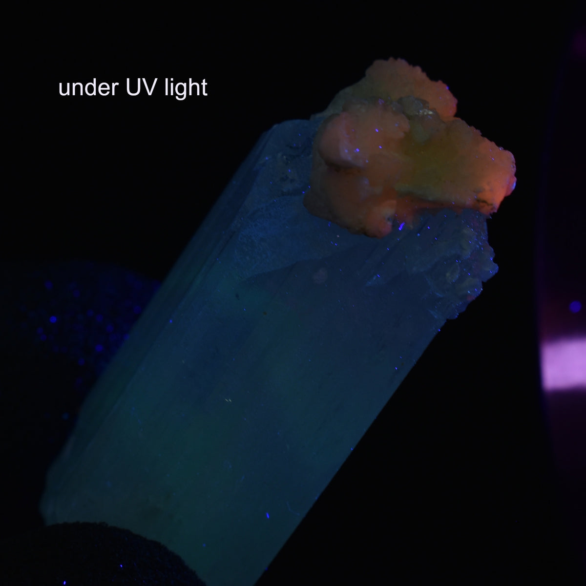 Danburite (with Calcite) UV Reactive Crystal Raw Point Specimen from Mexico - 28 grams - #32