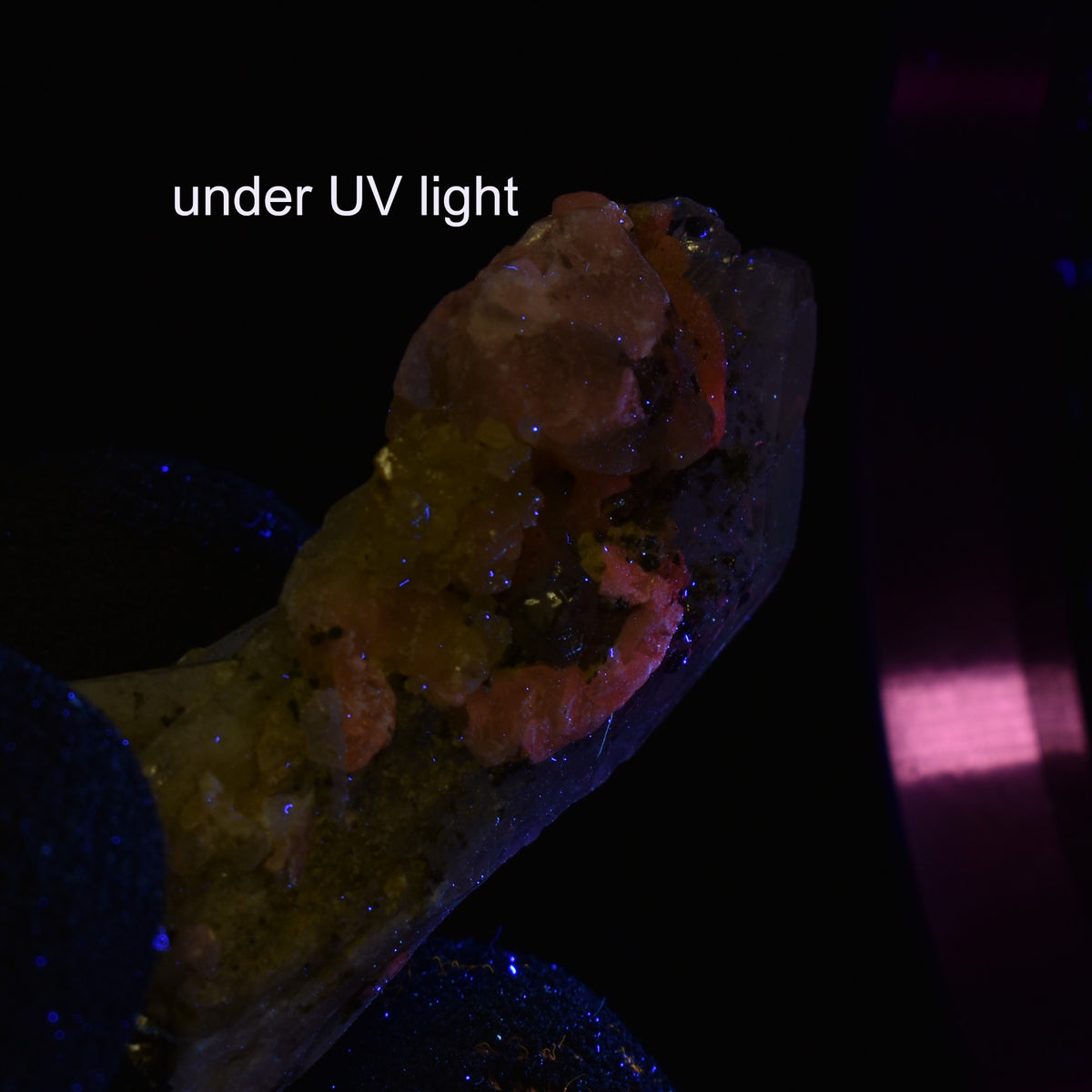 Danburite (with Calcite, Pyrite and Sphalerite) UV Reactive Crystal Raw Point Specimen from Mexico - 16 grams - #35