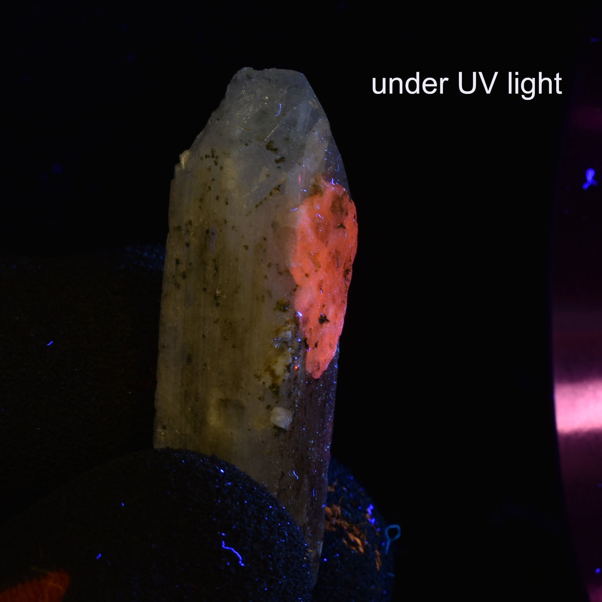 Danburite (with Calcite) UV Reactive Crystal Raw Point Specimen from Mexico - 12 grams - #38