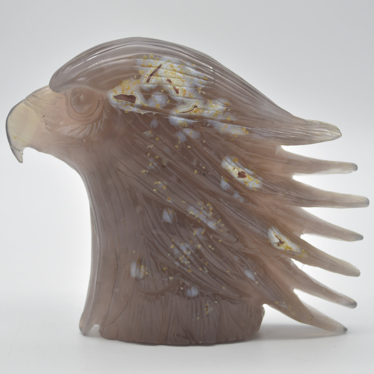 Druzy Agate Crystal Eagle Head - 10.5cm x 12cm x 3.8cm - 542 grams #02