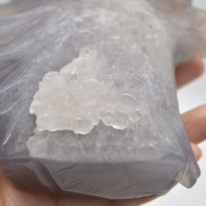 Druzy Agate Crystal Eagle Head - 10.5cm x 12cm x 3.8cm - 542 grams #02
