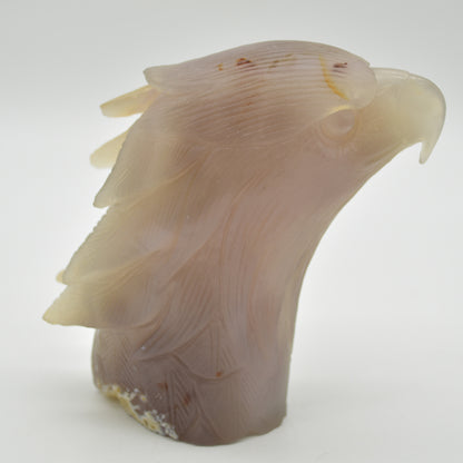 Druzy Agate Crystal Eagle Head - 12cm x 11.5cm x 5cm - 727 grams #08