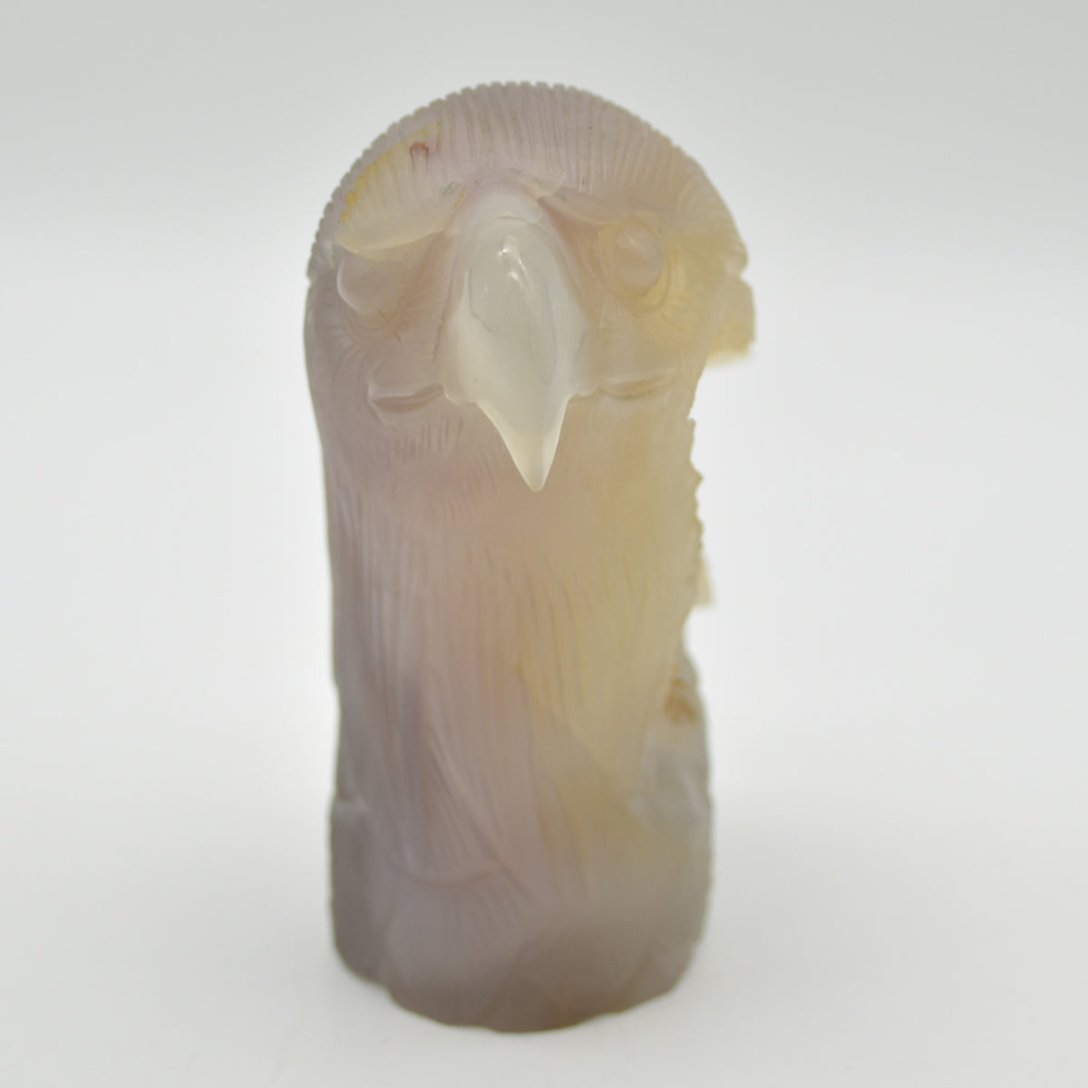 Druzy Agate Crystal Eagle Head - 12cm x 11.5cm x 5cm - 727 grams #08