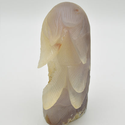 Druzy Agate Crystal Eagle Head - 12cm x 11.5cm x 5cm - 727 grams #08