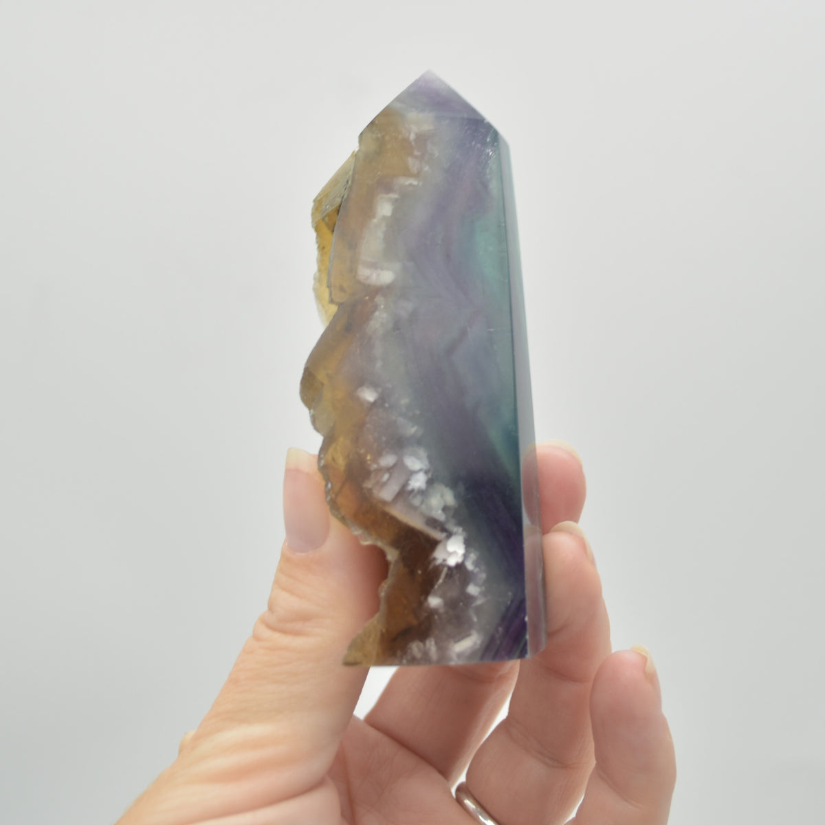 Rainbow Fluorite Freeform Slice - 175 grams - #008