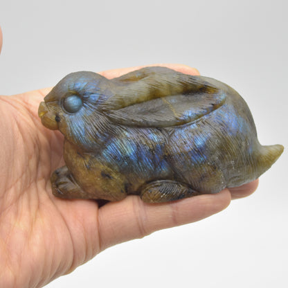 Labradorite Carved Rabbit - 9.5cm - 275 grams #01