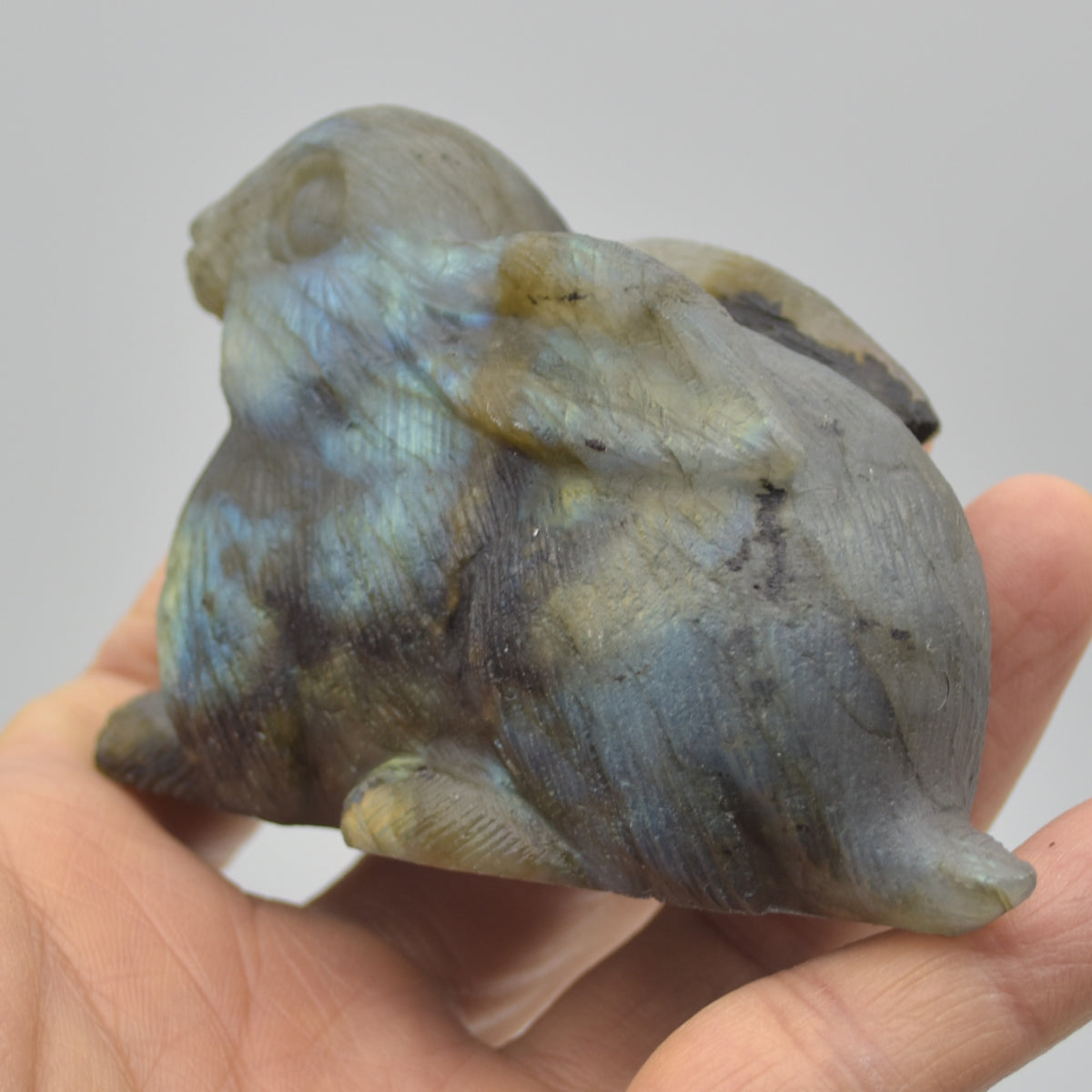 Labradorite Carved Rabbit - 9cm - 238 grams #05