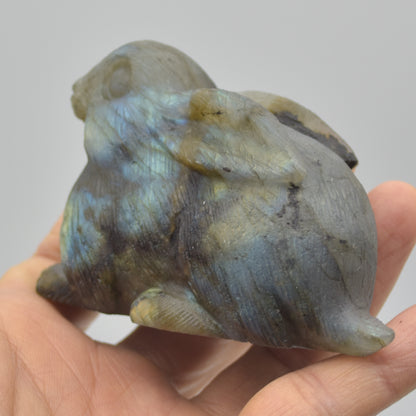 Labradorite Carved Rabbit - 9cm - 238 grams #05