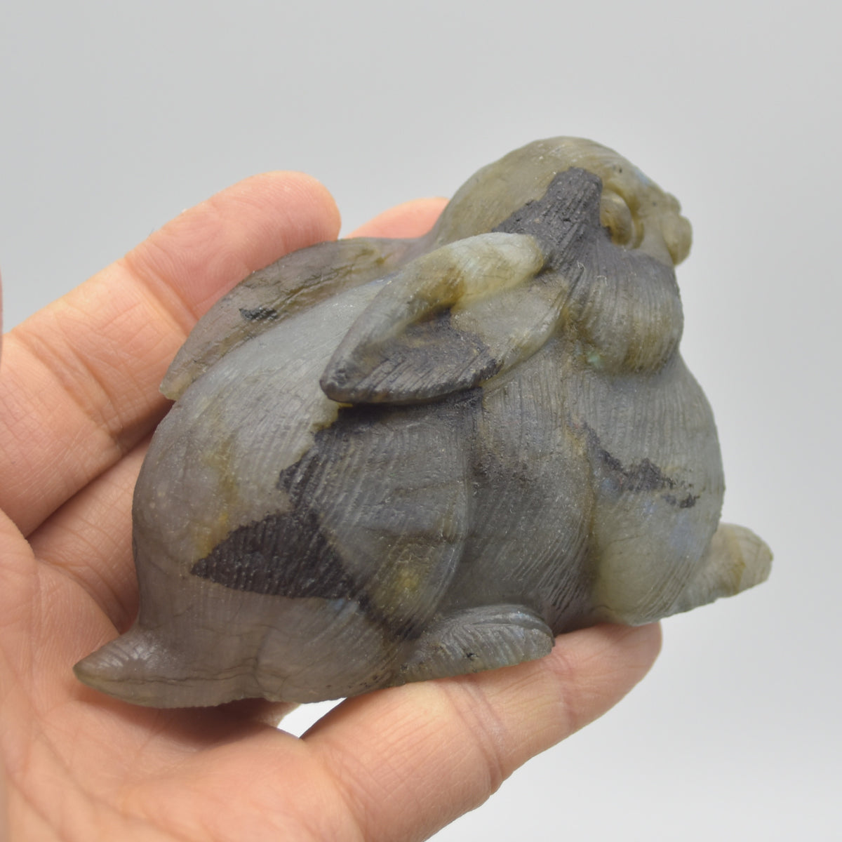 Labradorite Carved Rabbit - 9cm - 238 grams #05